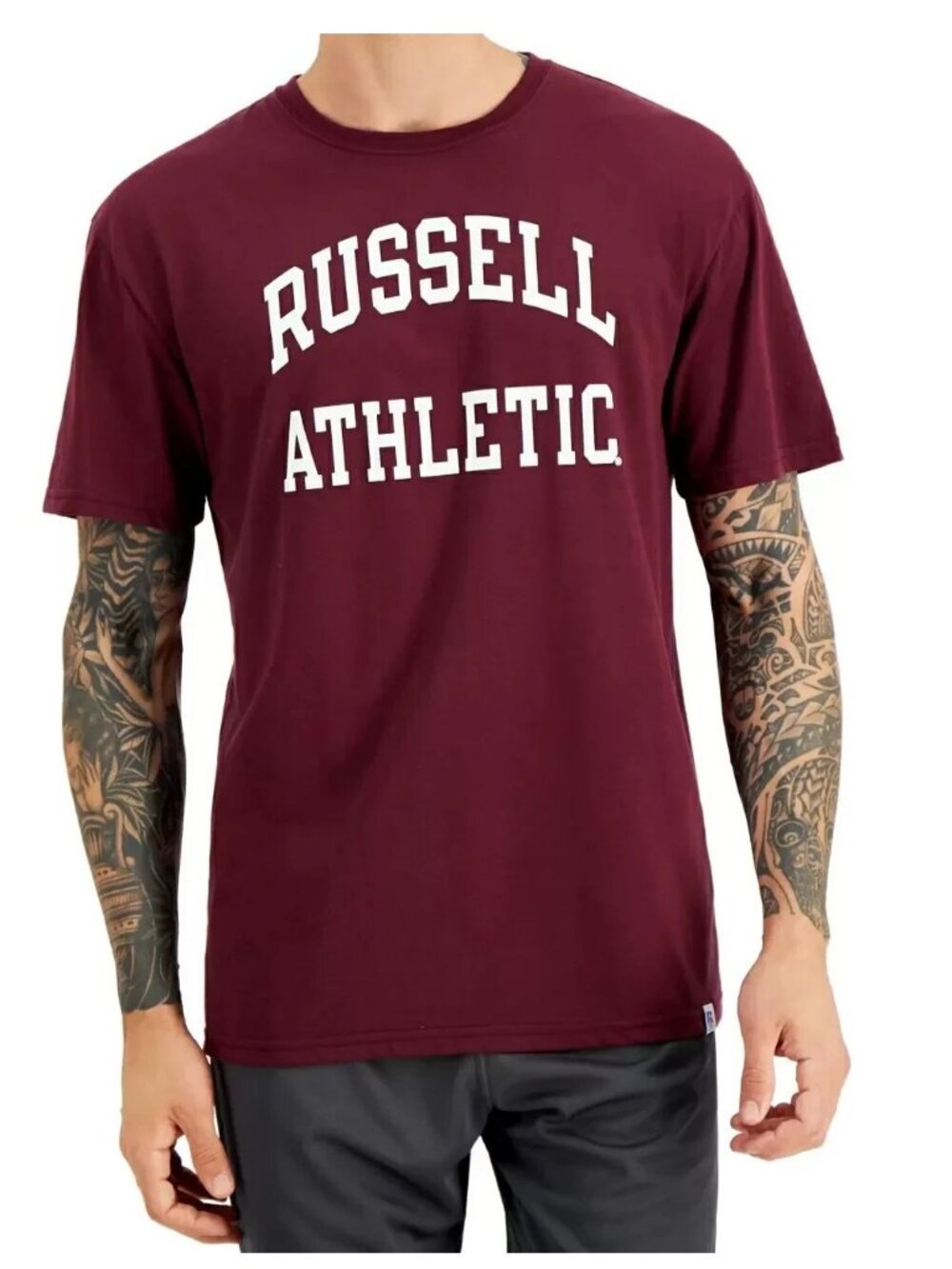 Russell Athletic Men's Logo Graphic Short-Sleeve T-Shirt, Maroon Red